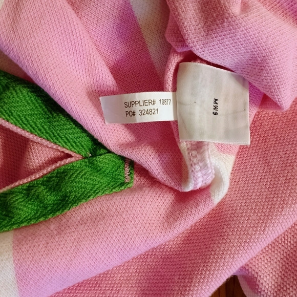 Rare Vintage Polo Ralph Lauren Polo Shirt XLT Big Pink White Collar Quilted - Picture 9 of 9